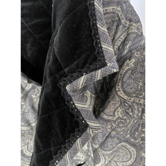 Koos Of Course Womens Reversible Quilted Paisley Black Velvet‎ Chore Jacket 1X - Picture 5 of 12
